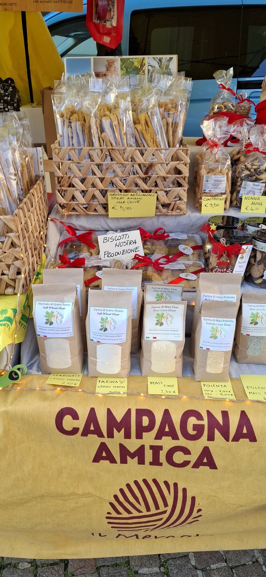 The Miscasale stall at the Campagna Amica market